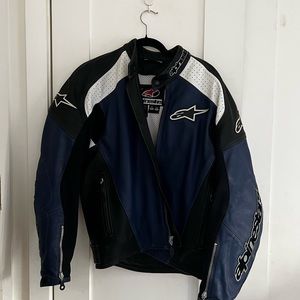 Blue black white alpinestars motocross/ motorcycle jacket
